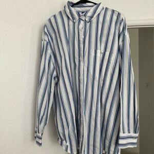 Women’s Oversized Blue Striped Shirt